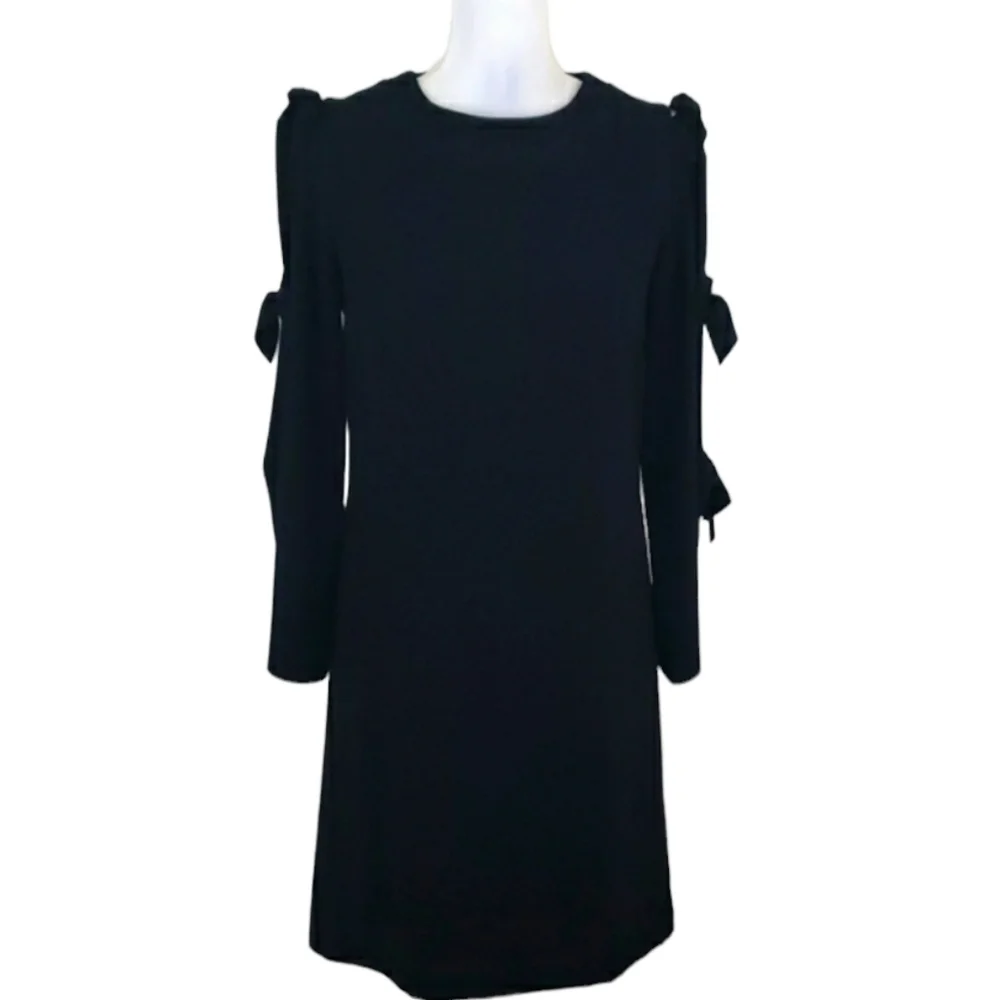 Tahari ASL~Woman Size 2~ Black Sheath Dress, Long Slit Sleeve, Fully Lined. - Picture 2 of 12